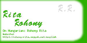 rita rohony business card